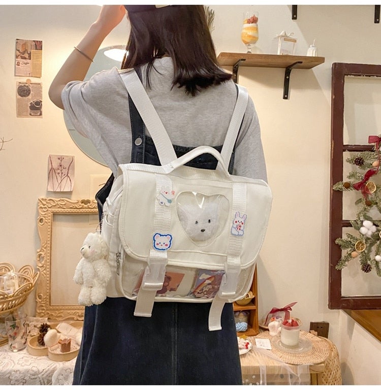 Harajuku Kawaii Backpack With Clear Pocket BM055