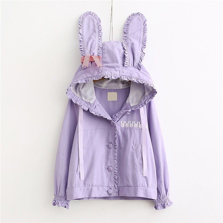 Kawaii Rabbit Ears Embroidery Cute Jacket BM074
