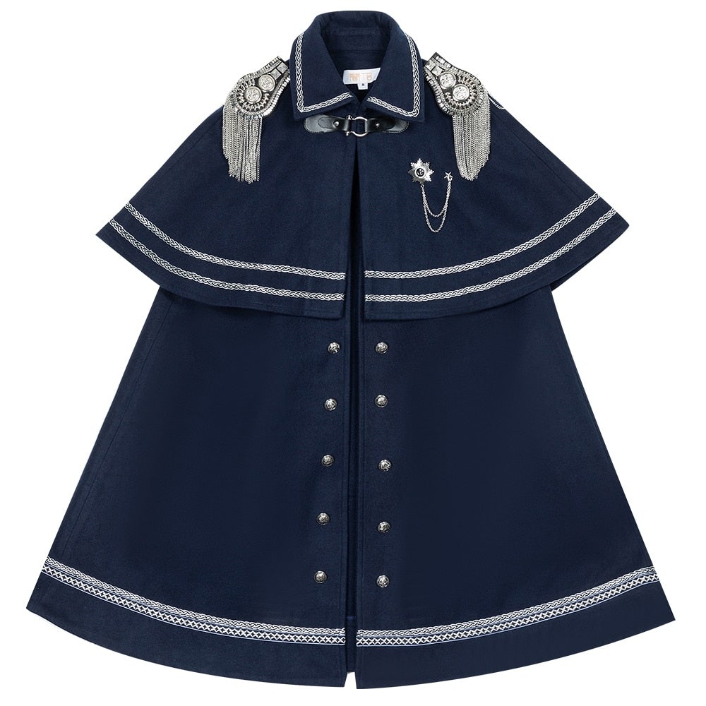 Japanese Fashion Navy Kawaii Cloak Gothic Lolita Dress Cape BM003