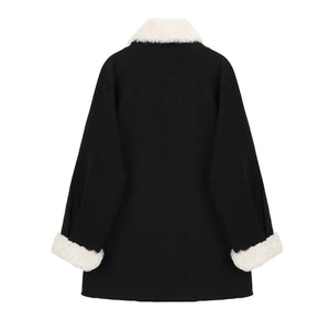 Wool Turn-down Collar Coat Single Breasted Long Jackets BM155