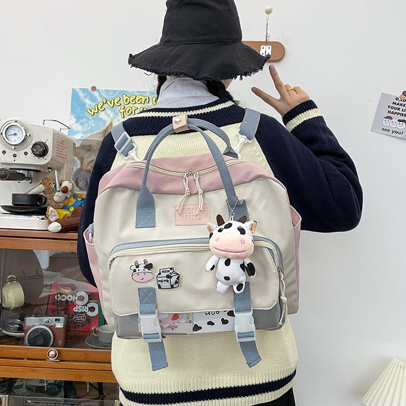 Cow Badge Kawaii Waterproof Backpack BM059