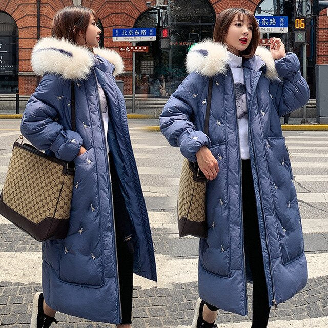 Korean Long Elegant Jackets Cotton Hooded Coats BM186
