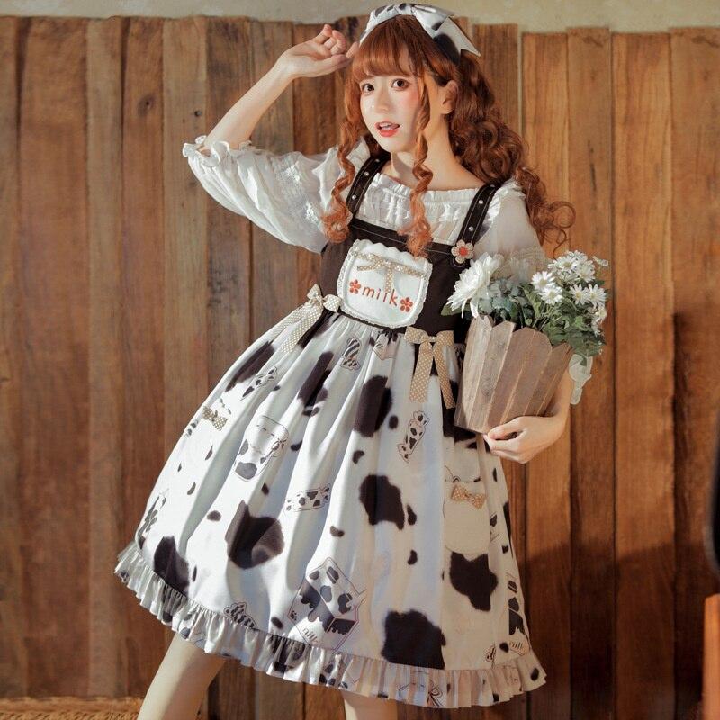 S-XL Super Cute Little Cows Printing Lolita Dress MM2259