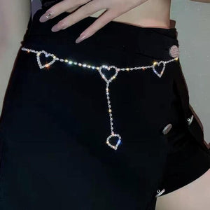Bling Heart Pendant Waist Chain MK16879