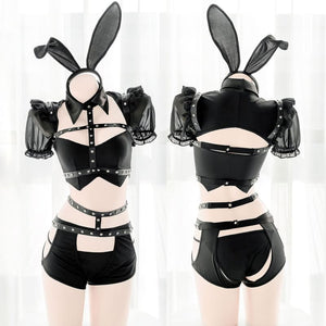 Punk Rivet Hollow Bandage Bunny Underwear MK300 - KawaiiMoriStore