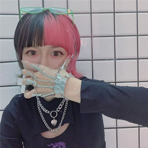 Punk Skeleton Ring Bracelet MK15307 - KawaiiMoriStore