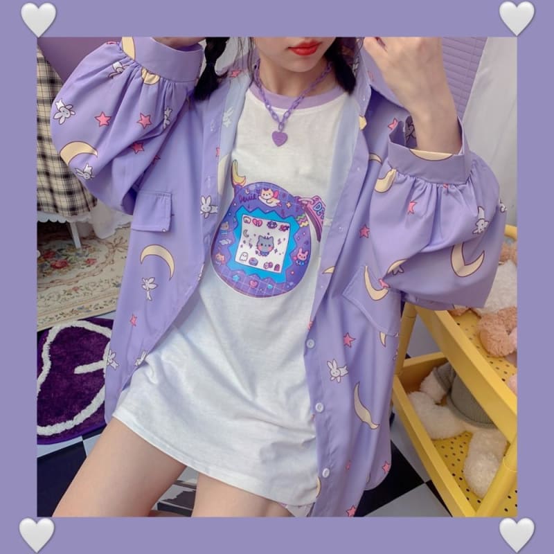 Purple MKawaii MKilor Moon Shirt MK14995 - KawaiiMoriStore