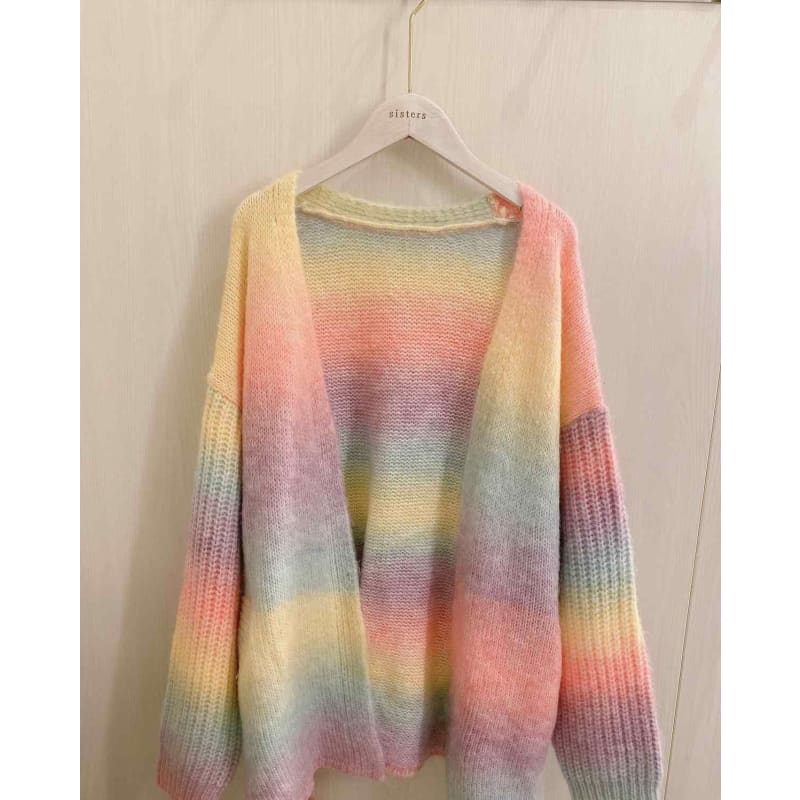 Rainbow Knitted Sweater MK15375 - KawaiiMoriStore