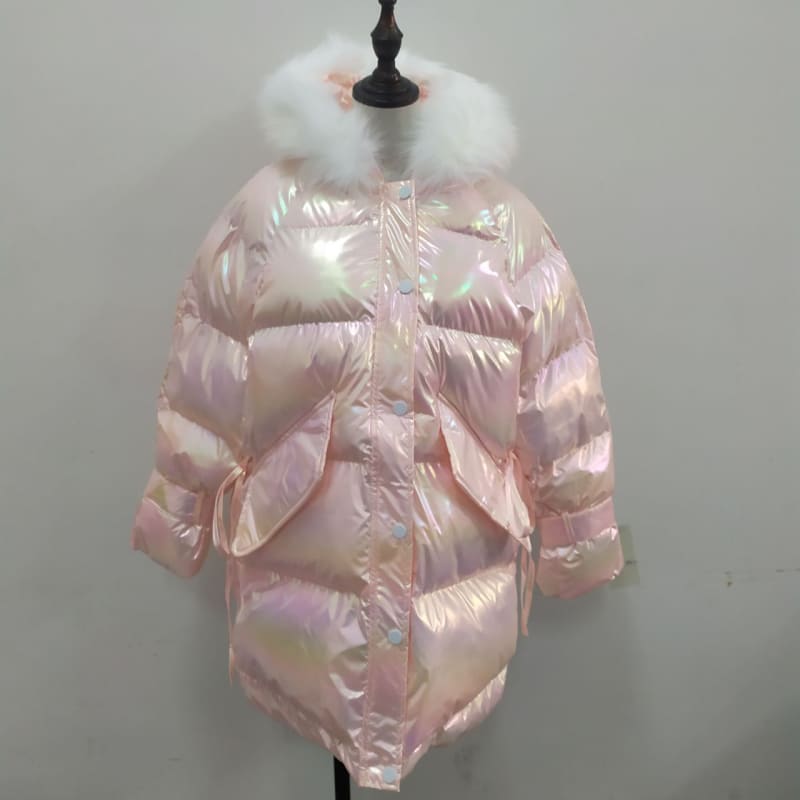 Rainbow Reflective Hooded Down Coat MK15460 - KawaiiMoriStore