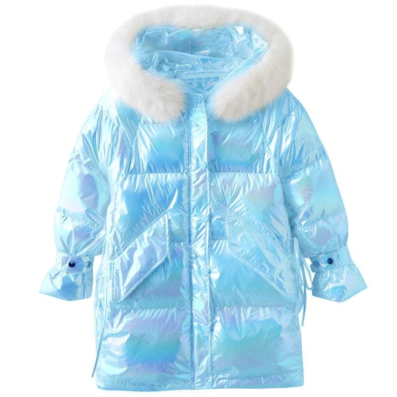 Rainbow Reflective Hooded Down Coat MK15460 - KawaiiMoriStore