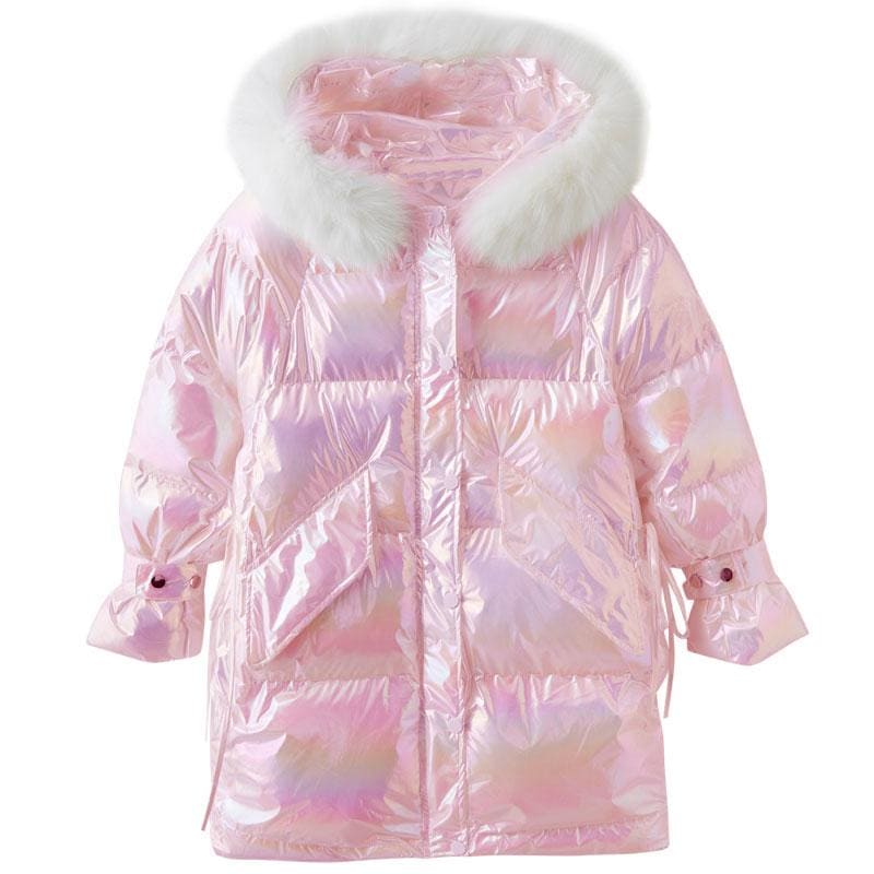 Rainbow Reflective Hooded Down Coat MK15460 - KawaiiMoriStore