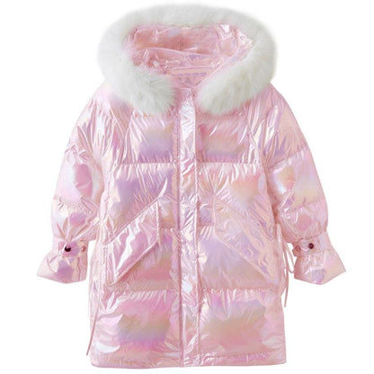 Rainbow Reflective Hooded Down Coat MK15460 - KawaiiMoriStore