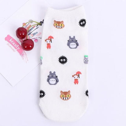 Random 1 Pair Cotton Cartoon Ghibli Socks MK14940 - KawaiiMoriStore