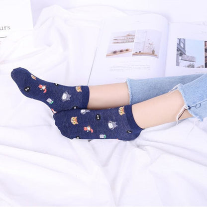 Random 1 Pair Cotton Cartoon Ghibli Socks MK14940 - KawaiiMoriStore