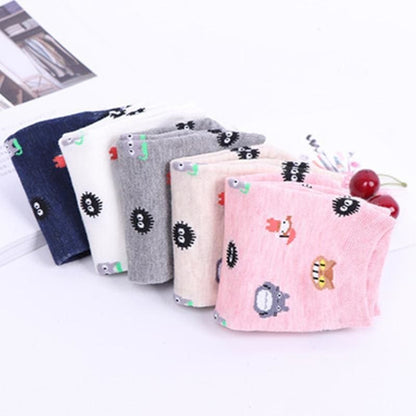 Random 1 Pair Cotton Cartoon Ghibli Socks MK14940 - KawaiiMoriStore