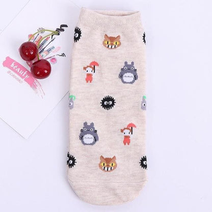 Random 1 Pair Cotton Cartoon Ghibli Socks MK14940 - KawaiiMoriStore