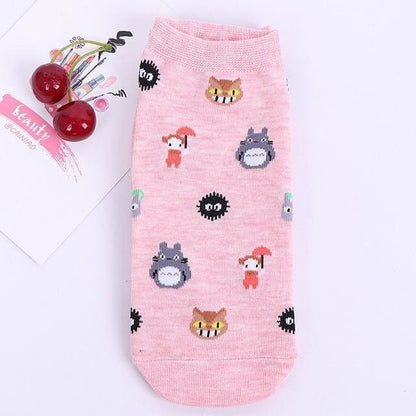 Random 1 Pair Cotton Cartoon Ghibli Socks MK14940 - KawaiiMoriStore