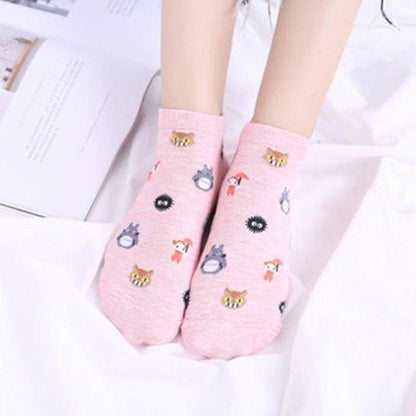 Random 1 Pair Cotton Cartoon Ghibli Socks MK14940 - KawaiiMoriStore