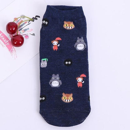 Random 1 Pair Cotton Cartoon Ghibli Socks MK14940 - KawaiiMoriStore