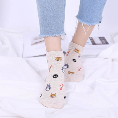 Random 1 Pair Cotton Cartoon Ghibli Socks MK14940 - KawaiiMoriStore