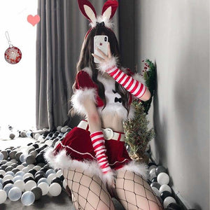 Red Fluffy Bunny Maid Lingerie Set MK14540 – KawaiiMoriStore
