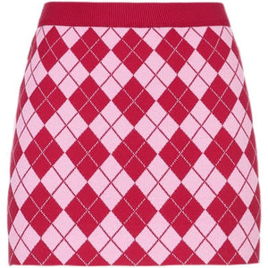Red Rhomboid Buttock Knitted Skirt MM0706 - KawaiiMoriStore
