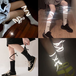 Reflective Lace-up Cross-character Socks MK15139 - KawaiiMoriStore