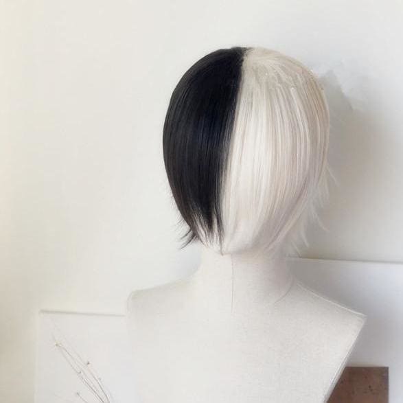 [ Reservation] Black and White Pair with Yin and Yang Cosplay Short Wig MK15554 - KawaiiMoriStore