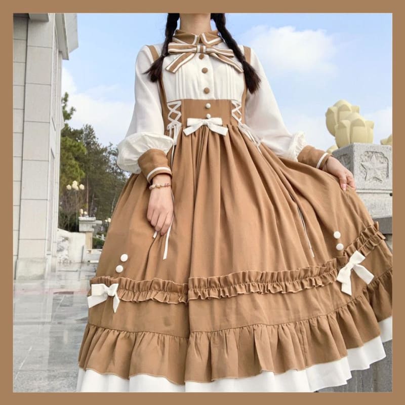 [Reservation] Cute Bowknot Wavy Edge MKlice Lolita Dress MK15173 - KawaiiMoriStore