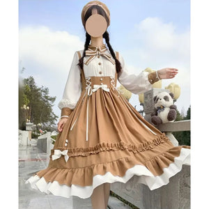 [Reservation] Cute Bowknot Wavy Edge MKlice Lolita Dress MK15173 - KawaiiMoriStore