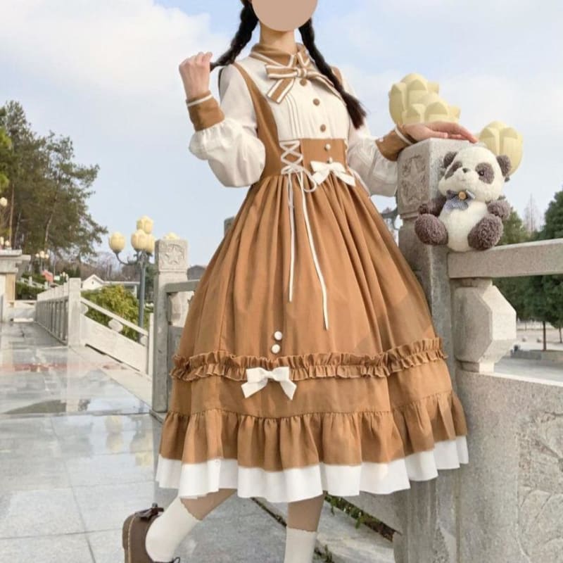 [Reservation] Cute Bowknot Wavy Edge MKlice Lolita Dress MK15173 - KawaiiMoriStore