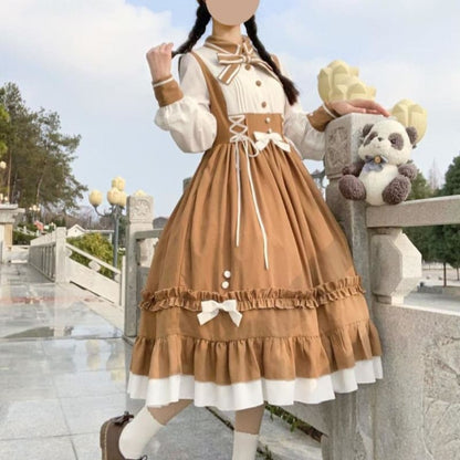 [Reservation] Cute Bowknot Wavy Edge MKlice Lolita Dress MK15173 - KawaiiMoriStore