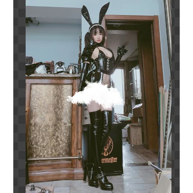 [Reservation] Gothic Maid Bunny Girl Patent Leather Lingerie Set MK154 - KawaiiMoriStore