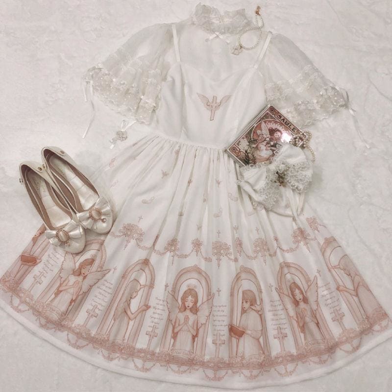 Retro Gothic Court Lolita Halter Straps Dress MK15115 - KawaiiMoriStore