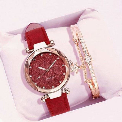 Romantic Starry Sky Watch And Bracelet Set MK16091 - Watch