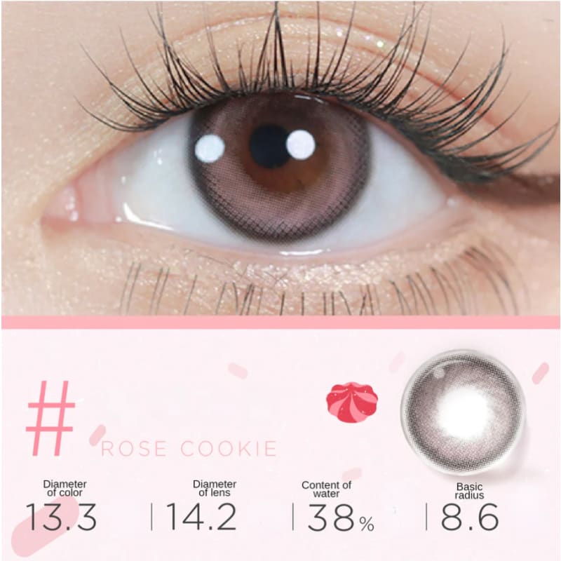 Rose Cookie Contact Lenses Half Year One Pair ME48 - Rose 