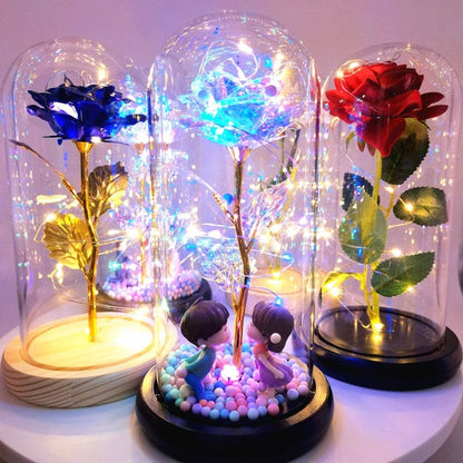 Rose LED Light In Glass - gift