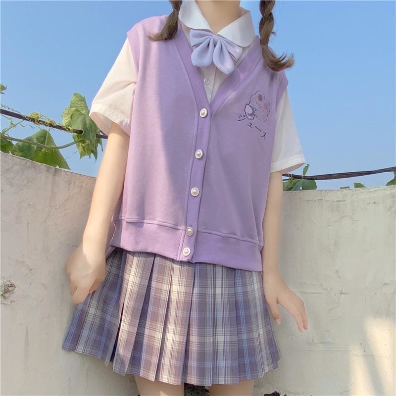 School Unifrom Cute Preppy Vest MM1001 - KawaiiMoriStore