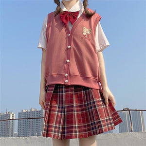 School Unifrom Cute Preppy Vest MM1001 - KawaiiMoriStore