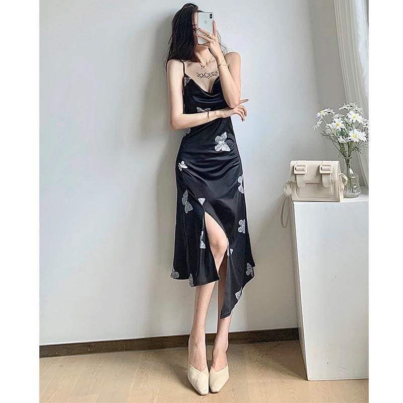 Sexy Butterfly Print Midi Dress