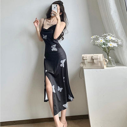 Sexy Butterfly Print Midi Dress