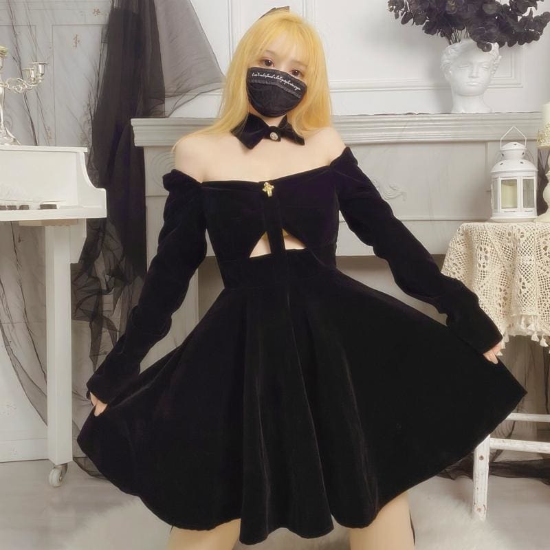 Sexy Hollow Off The Shoulder Dress MM0713 - KawaiiMoriStore