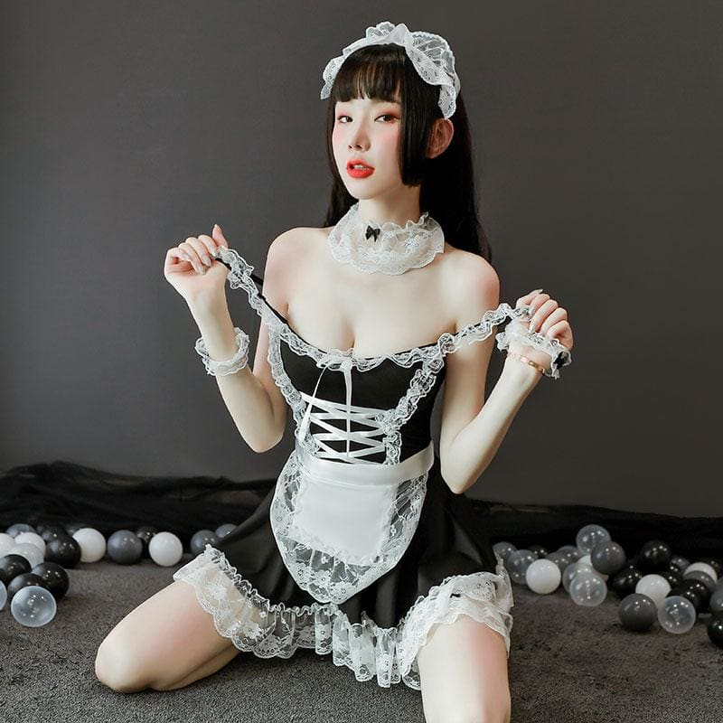 Sexy Lovely Lace Maid Lingerie MK13166 - KawaiiMoriStore