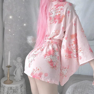 Sexy Uniform Temptation Silk Robes Kimono MK15813 - KawaiiMoriStore