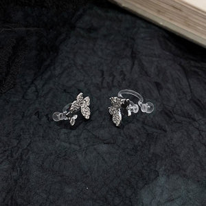 Shiny Minimalist Butterfly Stud Earrings Ear Clip MK15631 - KawaiiMoriStore