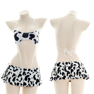 Short and Long Cow Print Skirt MM1655 - KawaiiMoriStore
