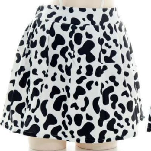 Short and Long Cow Print Skirt MM1655 - KawaiiMoriStore