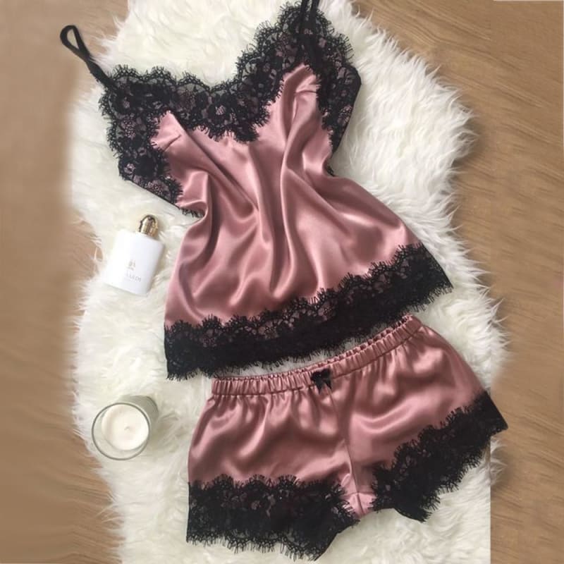 Silk Lace Sleepwear Lingerie Set MK14545