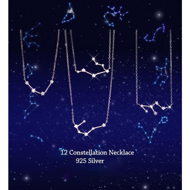 Silver Color Zodiac Constellation Necklace MM0860 - KawaiiMoriStore