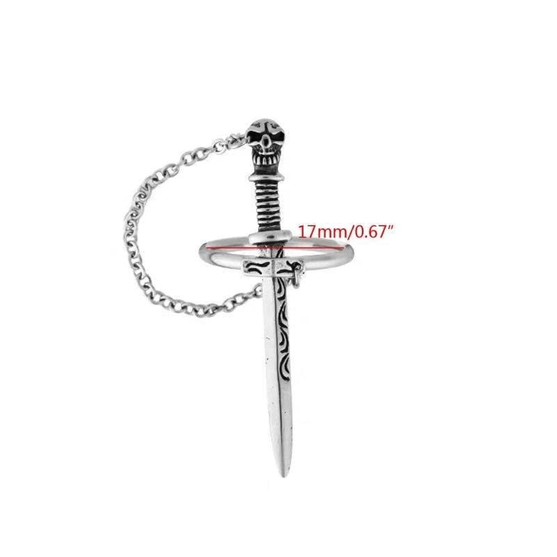 Skull Sword Movable Plug-in Finger Ring MK15862 - KawaiiMoriStore